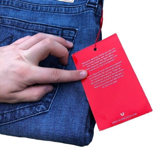 Brand New True Religion Jeans Size 32 RICKY RELAXED STRAIGHT Blue - Picture 8 of 9